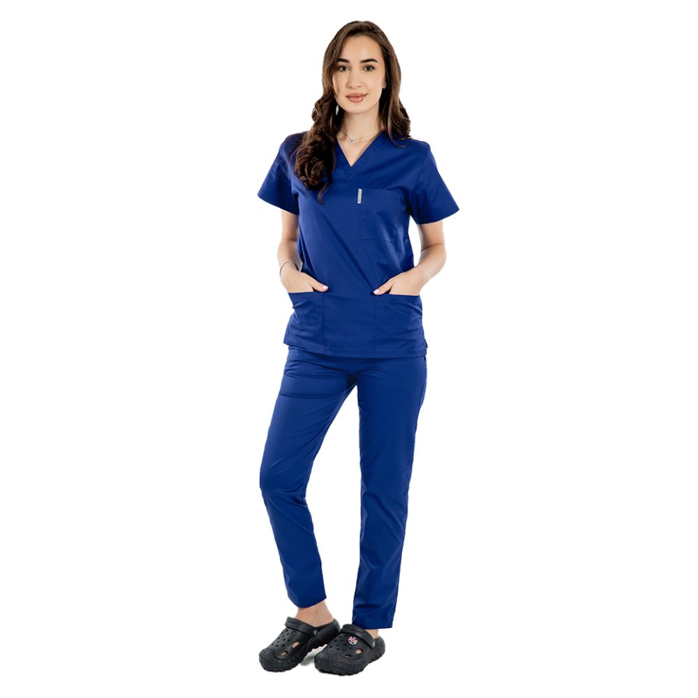 Dámský zdravotnický set, halenka a kalhoty - námořnicky modrý