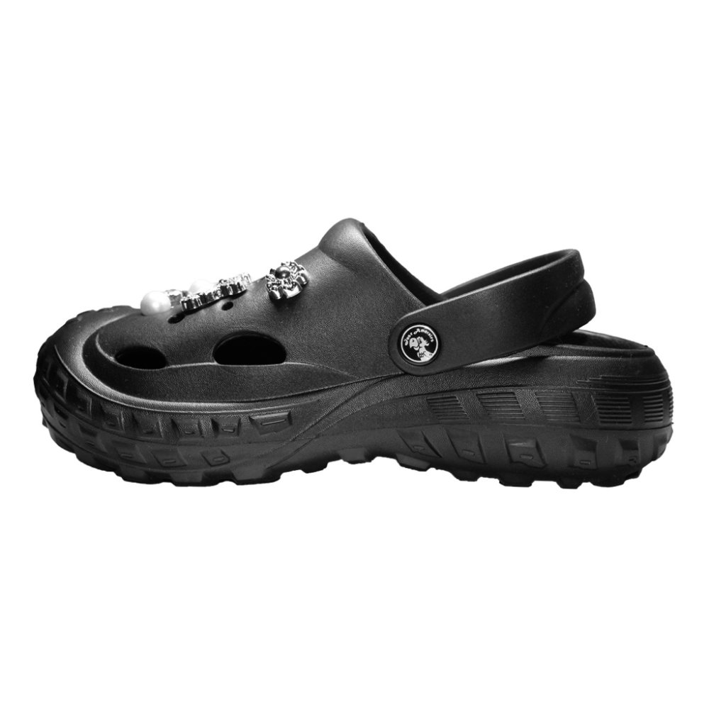 Černé zdravotní dřeváky pro ženy - Dřeváky s aplikací detailů