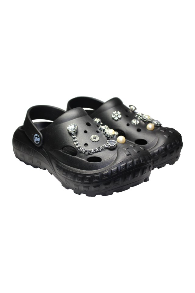 Černé zdravotní dřeváky pro ženy - Dřeváky s aplikací detailů