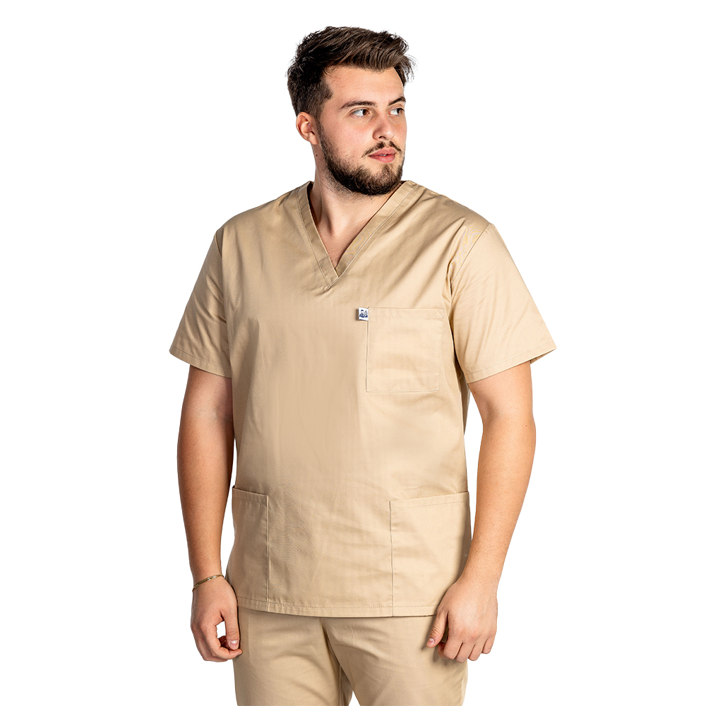 Unisex zdravotnický set, halena a kalhoty - krémový 