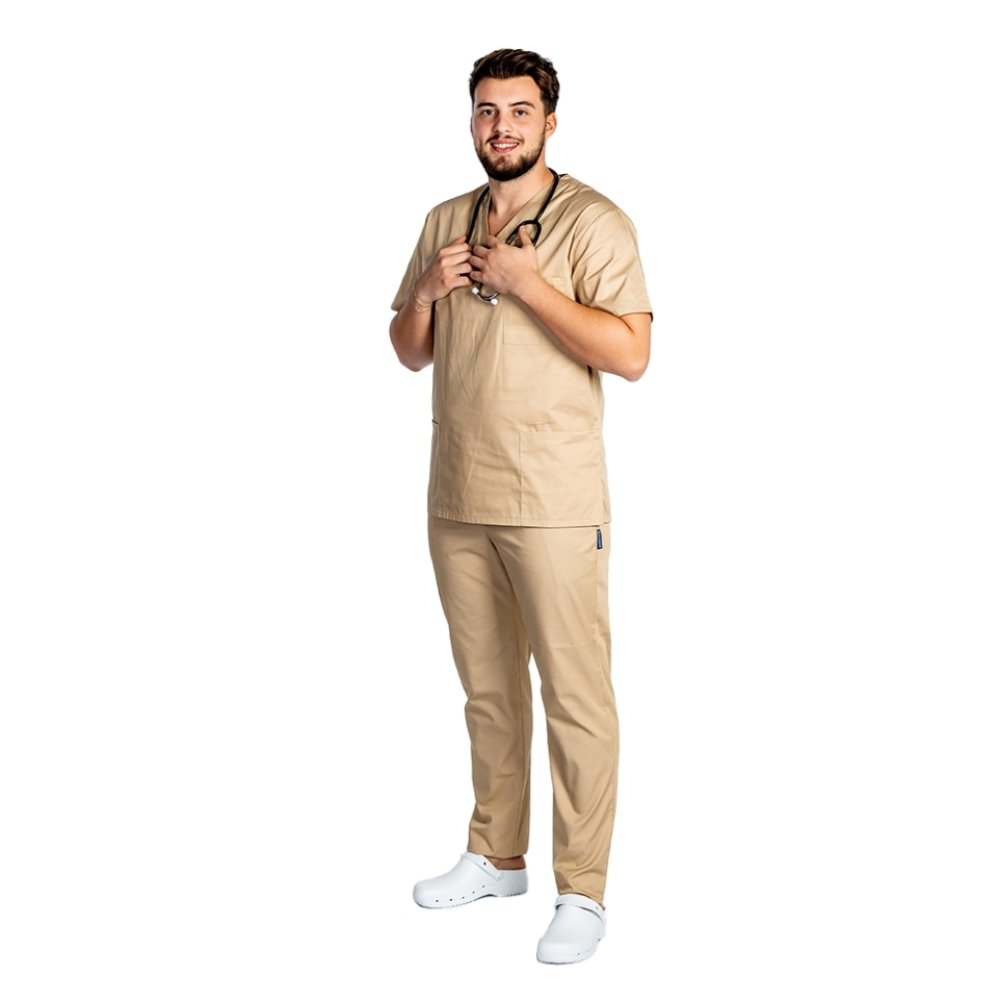 Unisex zdravotnický set, halena a kalhoty - krémový 