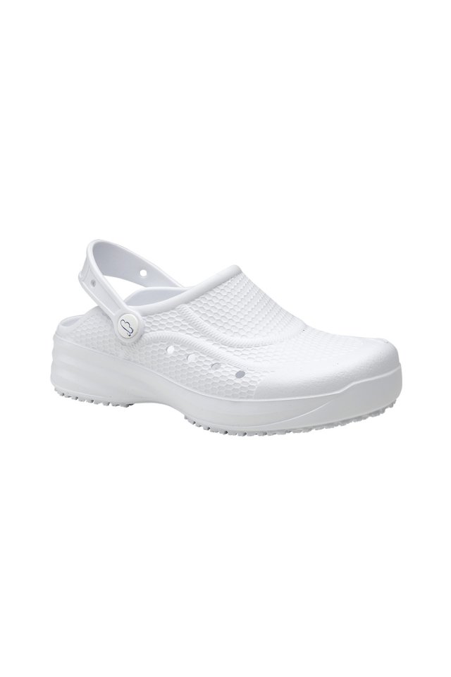 Unisex zdravotnické pantofle s páskem - bílé