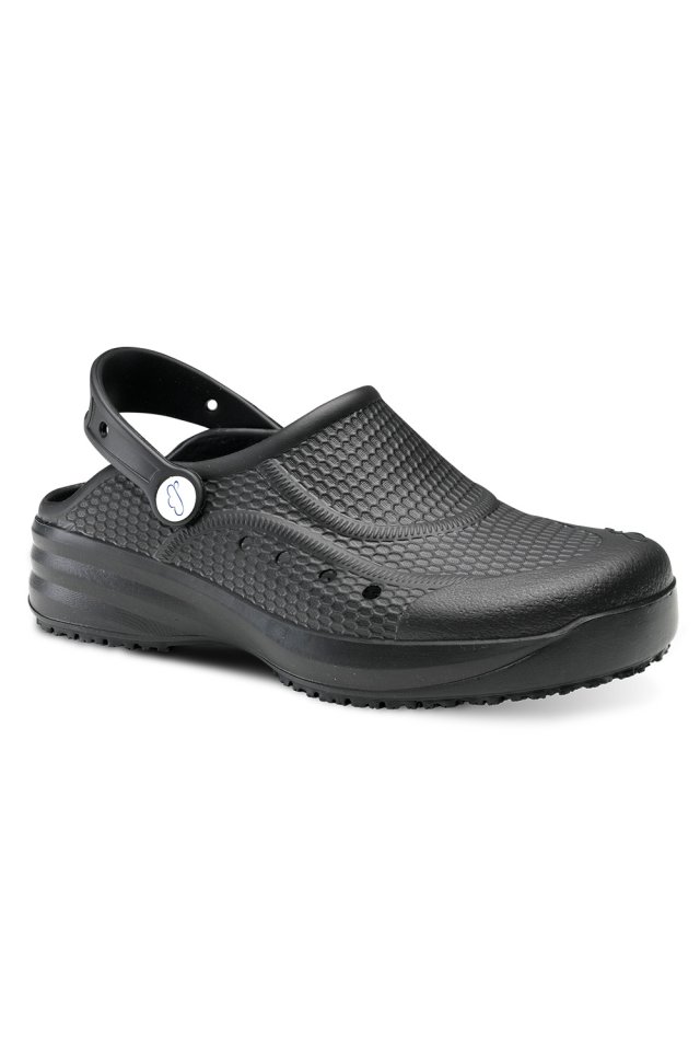 Unisex zdravotnické pantofle s páskem - černé