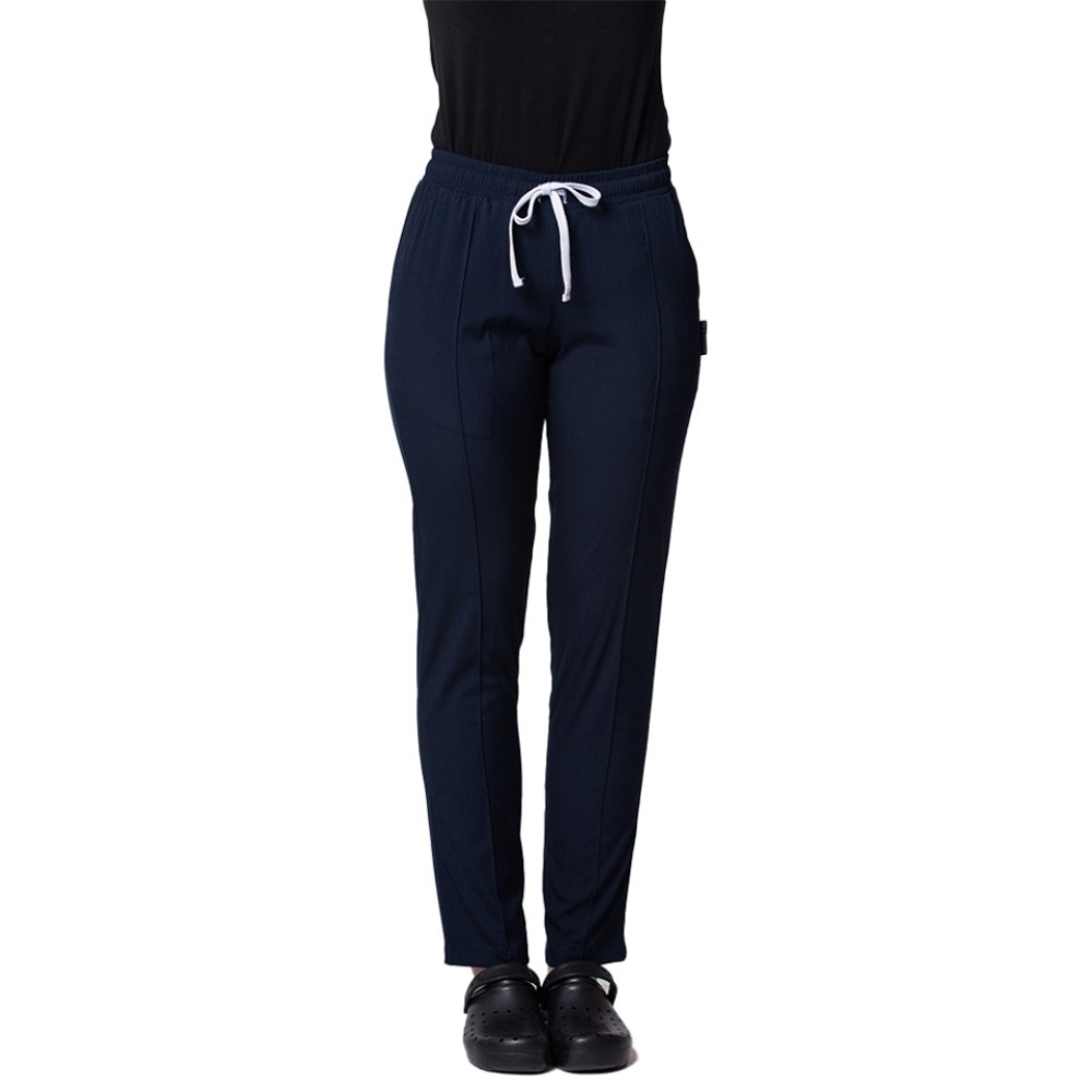 Unisex zdravotnické kalhoty na zavazování - tmavě modré