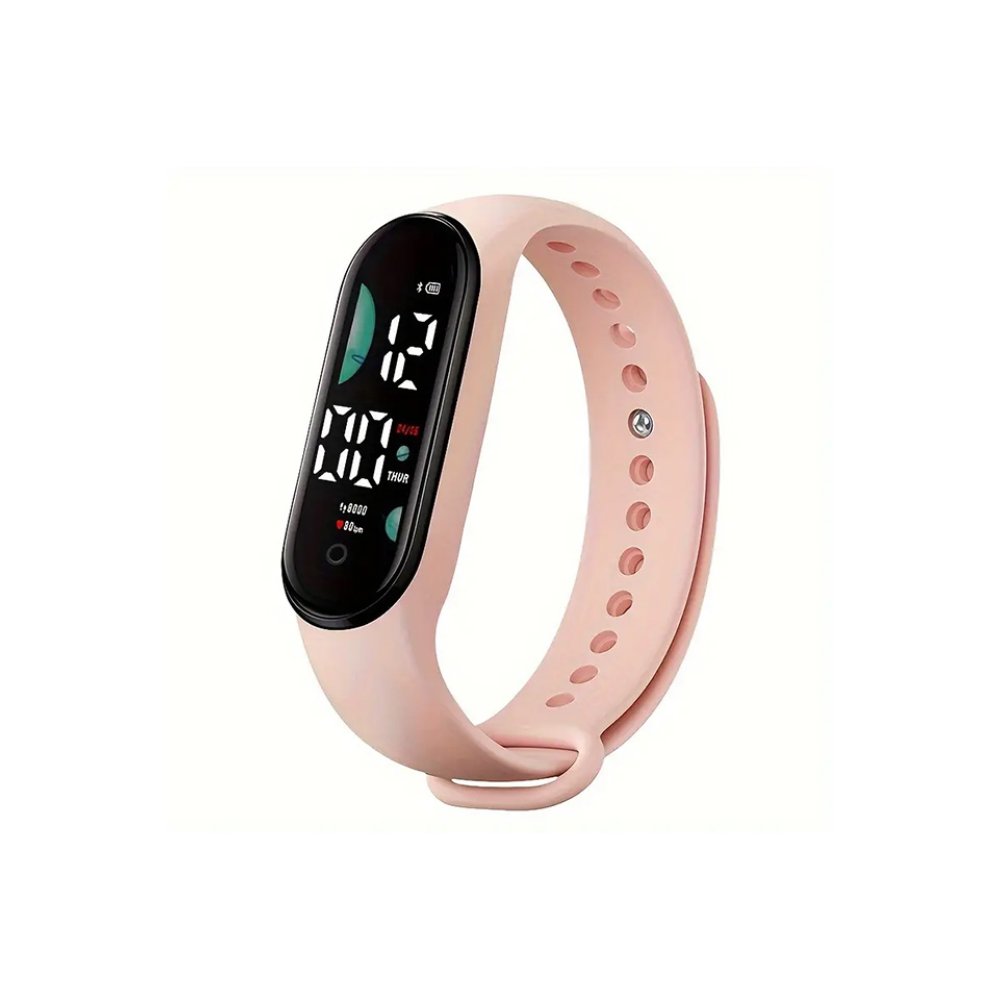Růžový fitness náramek Doctor v uniformě, 0,96" obrazovka, Bluetooth 4.2, srdeční frekvence, krevní tlak, teplota, kyslík, sledování kvality spánku