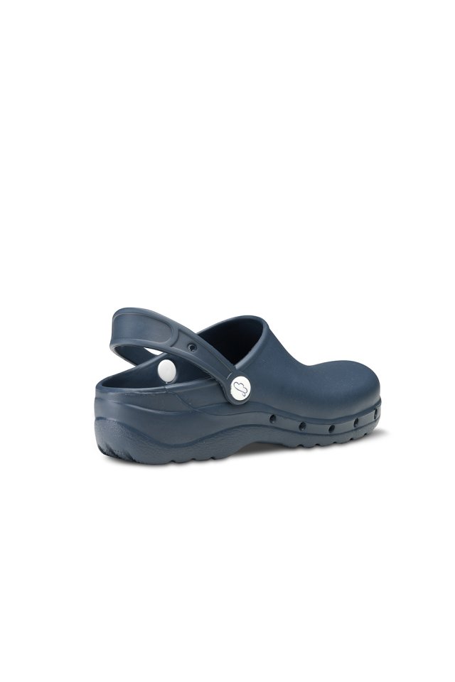 Unisex zdravotnické nazouvací pantofle s páskem - tmavě modré