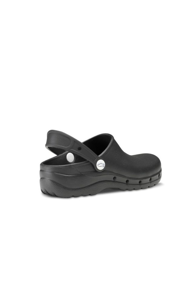 Unisex zdravotnické nazouvací pantofle s páskem - černé
