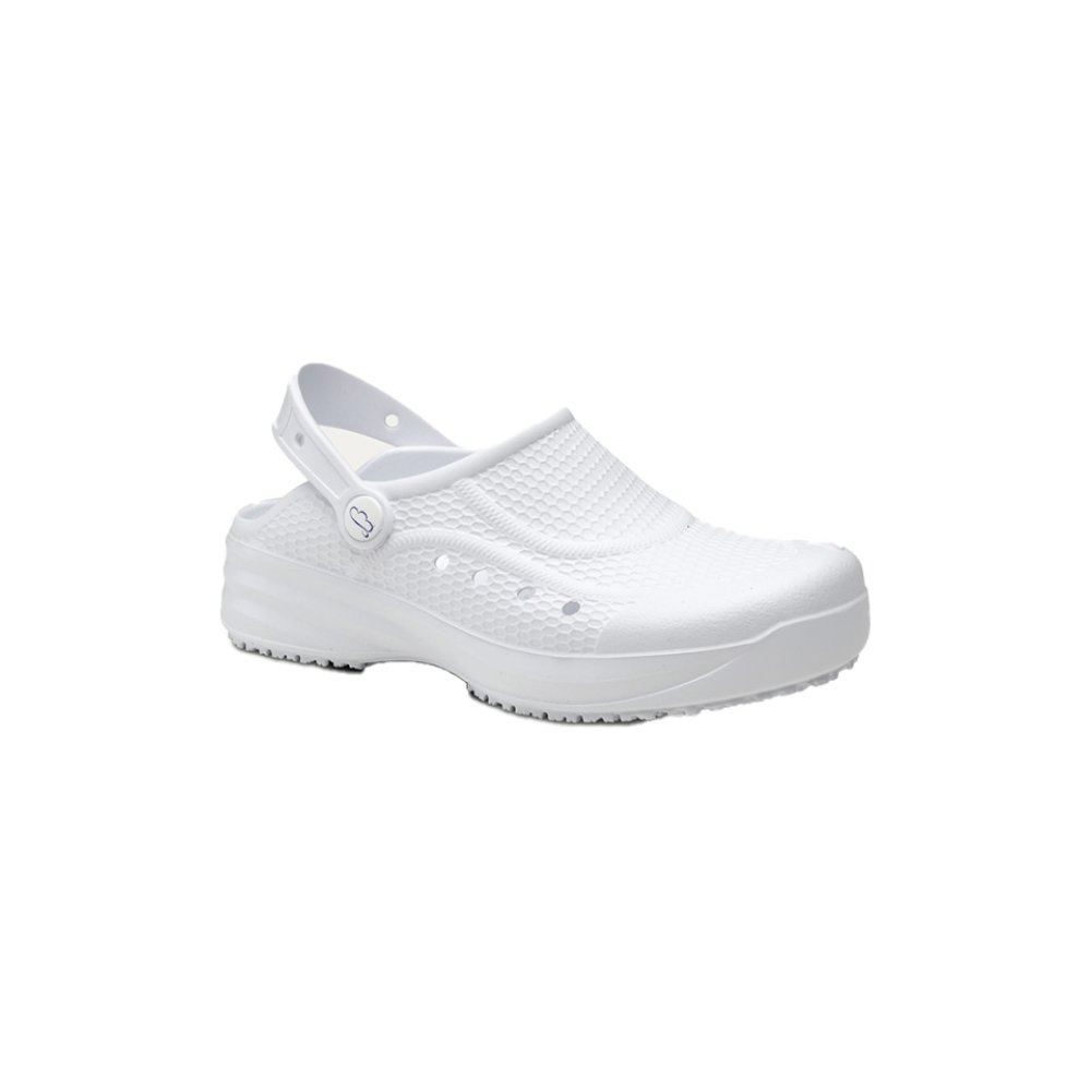Unisex zdravotnické pantofle s páskem - bílé