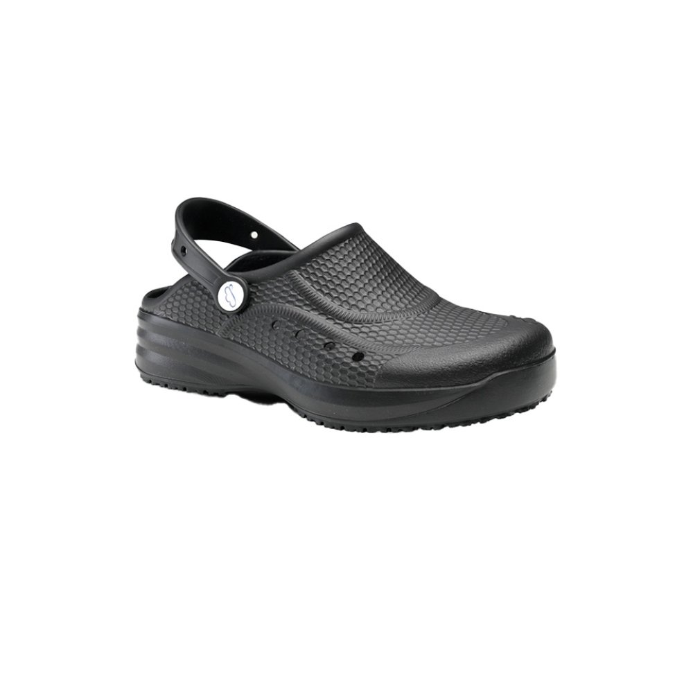 Unisex zdravotnické pantofle s páskem - černé